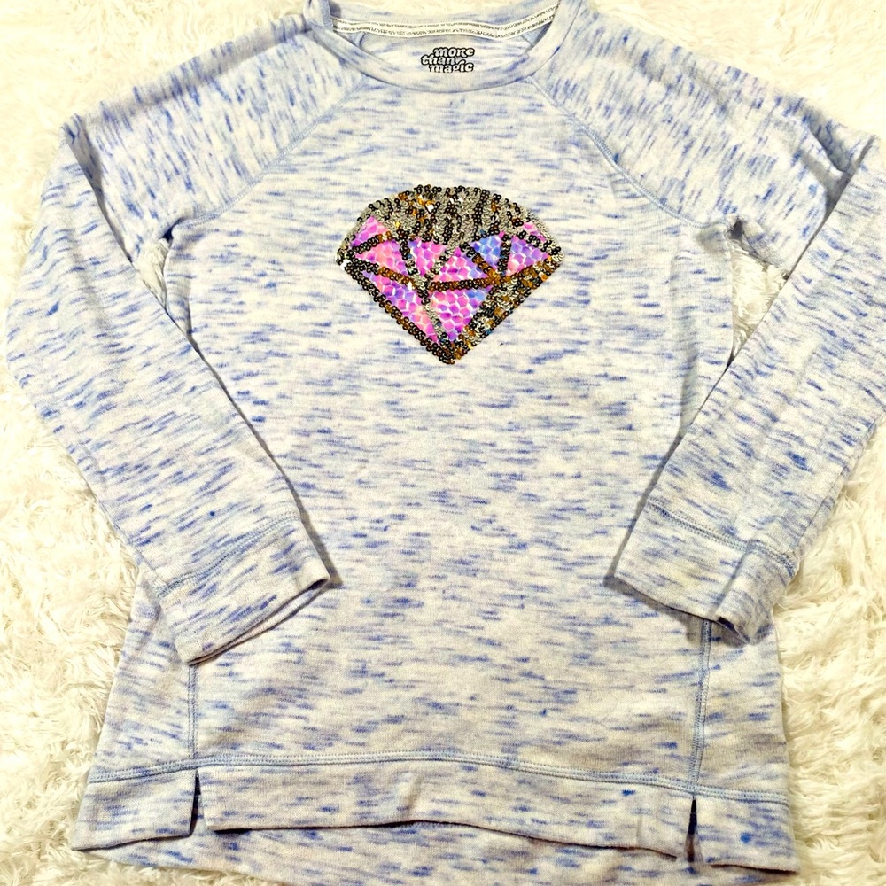 More then Magic Girls large long sleeve soft sweater crewneck diamond sequence
